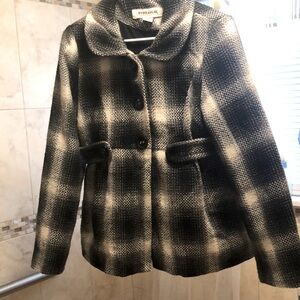 Black and white pea coat